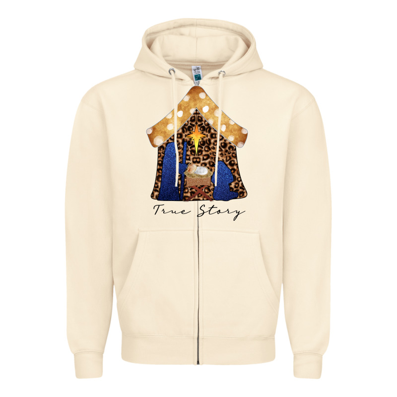 True Story Black Zipper Hoodie by CowhideDigitalArt | Teevron