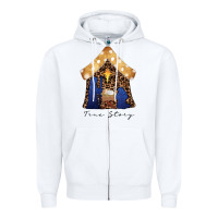 White True Story Black Zipper Hoodie - CowhideDigitalArt