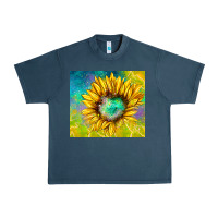 Midnight Navy sparkling sunflower Urban Heavy Tee - TumblerDesignByShophia
