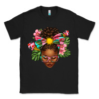Black Afro Woman Summer Classic Tee - texasbilliewilder