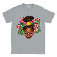 Heather Grey Afro Woman Summer Classic Tee - texasbilliewilder