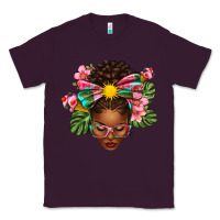 Plum Afro Woman Summer Classic Tee - texasbilliewilder