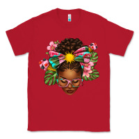 Red Afro Woman Summer Classic Tee - texasbilliewilder
