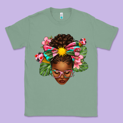 Afro Woman Summer Classic Tee Designed By Texasbilliewilder