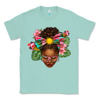 Seafoam Afro Woman Summer Classic Tee - texasbilliewilder
