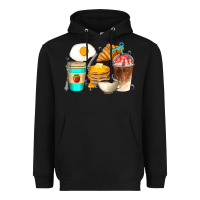 Black Breakfast Coffee Cups Heavyweight Hoodie - Artiststas
