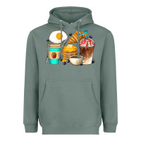 Sage Breakfast Coffee Cups Heavyweight Hoodie - Artiststas