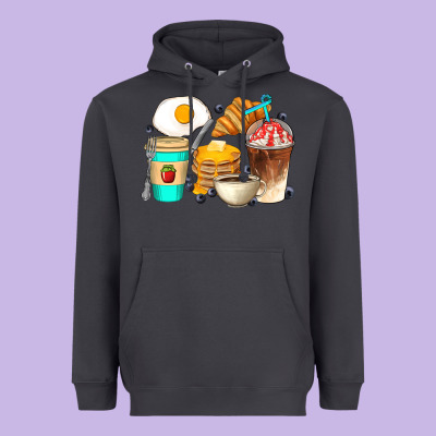 Breakfast Coffee Cups Heavyweight Hoodie Designed By Artiststas