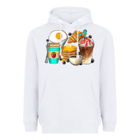 White Breakfast Coffee Cups Heavyweight Hoodie - Artiststas