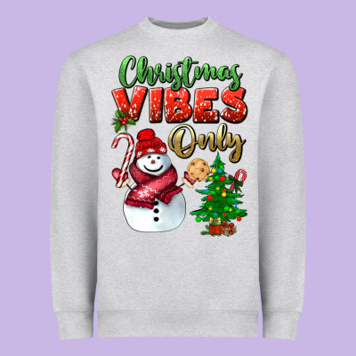Christmas Vibes Only Heavyweight Sweatshirt Designed By Bundleandbundleshop