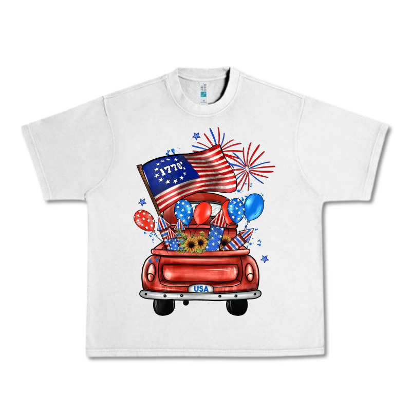 Farm Truck,america Flag Urban Heavy Tee by JahusDesignShop | Teevron