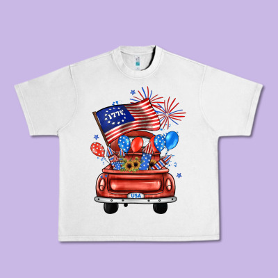 Farm Truck,america Flag Urban Heavy Tee Designed By Jahusdesignshop