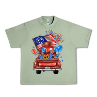 Oil Green farm truck,america flag Urban Heavy Tee - JahusDesignShop