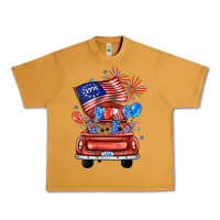 Peanut Butter farm truck,america flag Urban Heavy Tee - JahusDesignShop