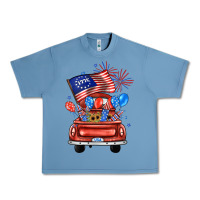 Pebble Blue farm truck,america flag Urban Heavy Tee - JahusDesignShop