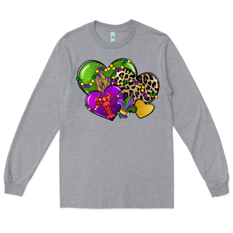 Mardi Gras Hearts Long Sleeve Tee by CowGirlArtShop | Teevron