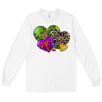 White mardi gras hearts Long Sleeve Tee - CowGirlArtShop