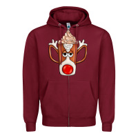 Burgundy Coffee  Animal Zipper Hoodie - CowhideDigitalArt