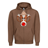 Chestnut Coffee  Animal Zipper Hoodie - CowhideDigitalArt