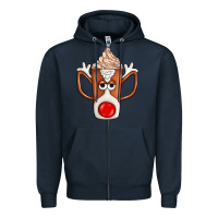 Navy Coffee  Animal Zipper Hoodie - CowhideDigitalArt