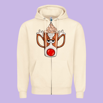 Coffee  Animal Zipper Hoodie Designed By Cowhidedigitalart