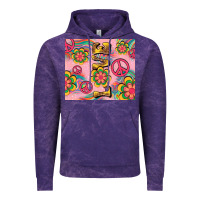 Cloud Purple peace love hippie daisy Vintage Hoodie - TumblerDesignByShophia