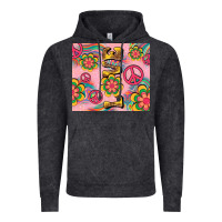 Vintage Black peace love hippie daisy Vintage Hoodie - TumblerDesignByShophia