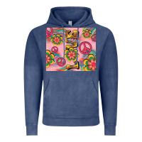 Vintage Denim peace love hippie daisy Vintage Hoodie - TumblerDesignByShophia