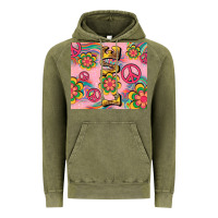 Vintage Olive peace love hippie daisy Vintage Hoodie - TumblerDesignByShophia