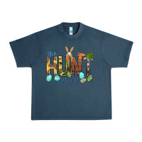 Midnight Navy The hunt is on with eggs Easter Day Urban Heavy Tee - HowdyJamesFarm