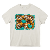 Cream fall pumpkin distressed background Heavy Core Tee - BundleAndBundleShop