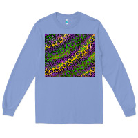 Colony Blue mardi gras leopard background Long Sleeve Tee - RanaPortraitStore