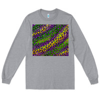 Heather Grey mardi gras leopard background Long Sleeve Tee - RanaPortraitStore