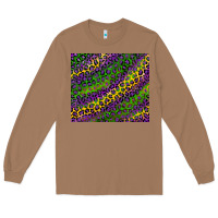 Toasted Coconut mardi gras leopard background Long Sleeve Tee - RanaPortraitStore