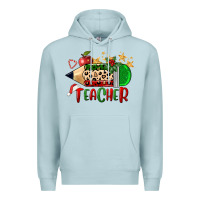 Blue Mist Christmas Teacher Pencil Premium Hoodie - FaDigitalArtStudio