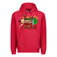 Cardinal Christmas Teacher Pencil Premium Hoodie - FaDigitalArtStudio