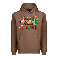 Chestnut Christmas Teacher Pencil Premium Hoodie - FaDigitalArtStudio