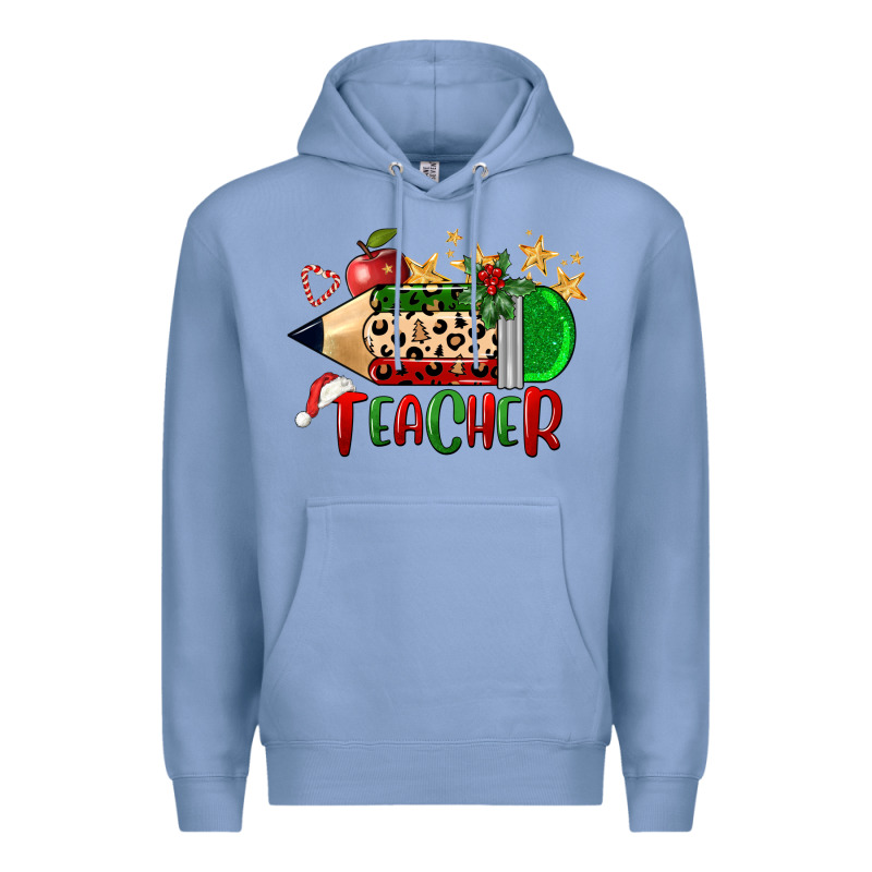 Christmas Teacher Pencil Premium Hoodie by FaDigitalArtStudio | Teevron