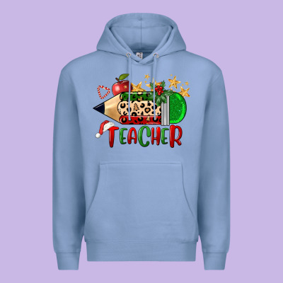 Christmas Teacher Pencil Premium Hoodie Designed By Fadigitalartstudio