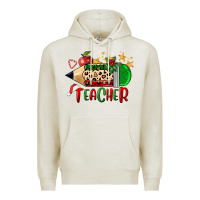 Oatmeal Heather Christmas Teacher Pencil Premium Hoodie - FaDigitalArtStudio
