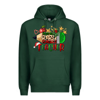 Sports Green Christmas Teacher Pencil Premium Hoodie - FaDigitalArtStudio