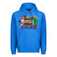 True Royal Christmas Teacher Pencil Premium Hoodie - FaDigitalArtStudio