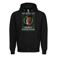 Black Hot Trend Die Hard Christmas Yippie Ki Yay Zipper Hoodie - lanVoArt