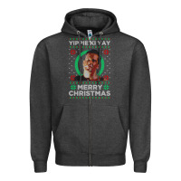 Charcoal Heather Hot Trend Die Hard Christmas Yippie Ki Yay Zipper Hoodie - lanVoArt