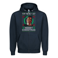 Navy Hot Trend Die Hard Christmas Yippie Ki Yay Zipper Hoodie - lanVoArt