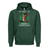Sports Green Hot Trend Die Hard Christmas Yippie Ki Yay Zipper Hoodie - lanVoArt