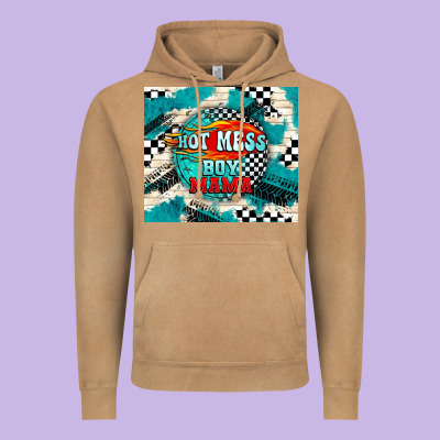 Hot Mess Boy Mama With Fire Vintage Hoodie Designed By Tumblerdesignbyshophia