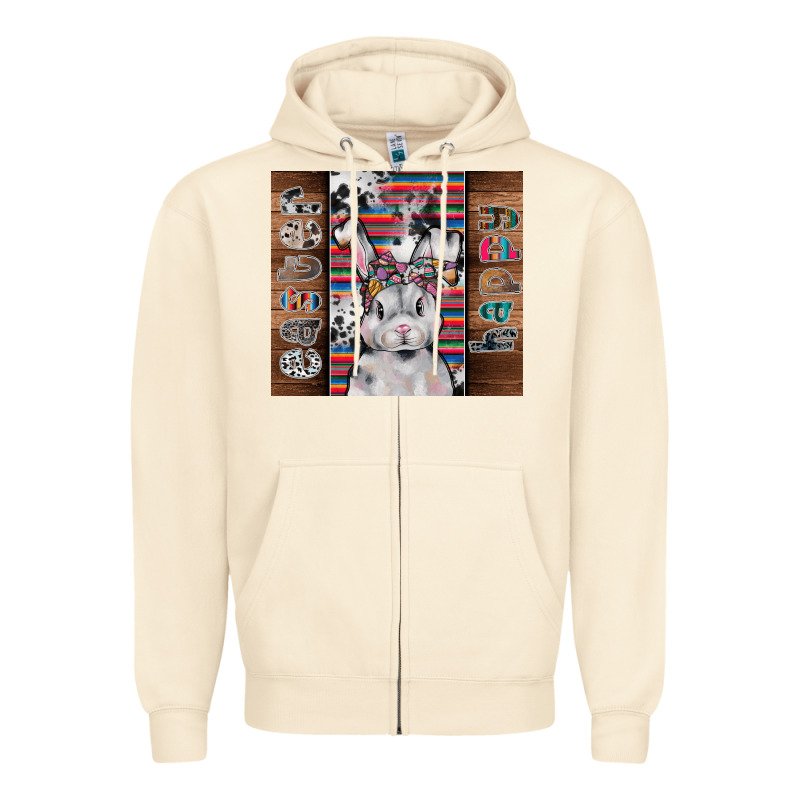 Happy Easter Zipper Hoodie by CowhideDigitalArt | Teevron