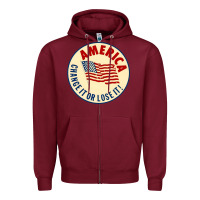 Burgundy america change it or lose it   stars Zipper Hoodie - lanVoArt
