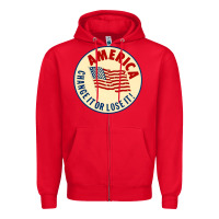 Red america change it or lose it   stars Zipper Hoodie - lanVoArt